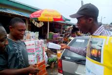 Street awareness campaign at a local market in Abeokuta, Nigeria during the World Environment Day